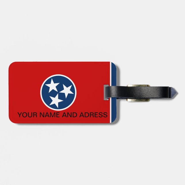 Luggage Tag with Flag of Tennessee, USA (Back Horizontal)