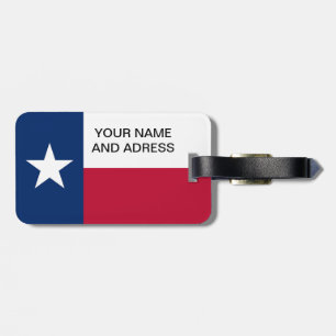 Luggage Tag with Flag of Texas, USA