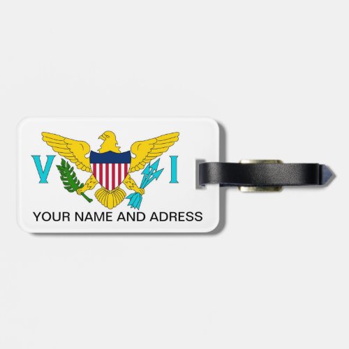 Luggage Tag with Flag of Virgin Islands USA