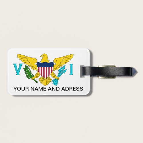 Luggage Tag with Flag of Virgin Islands, USA