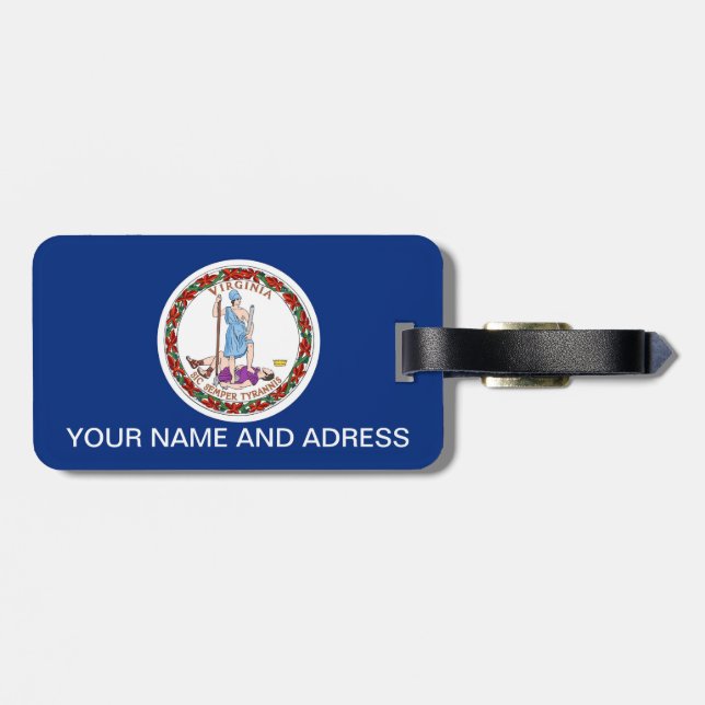 Luggage Tag with Flag of Virginia, USA (Back Horizontal)