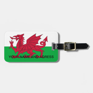 Luggage Tag with Flag of Wales