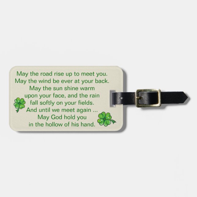 Luggage Tag with Irish Blessing - SRF (Front Horizontal)