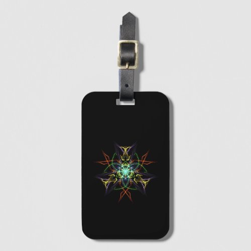 Luggage Tag with Multicolored Starburst Design