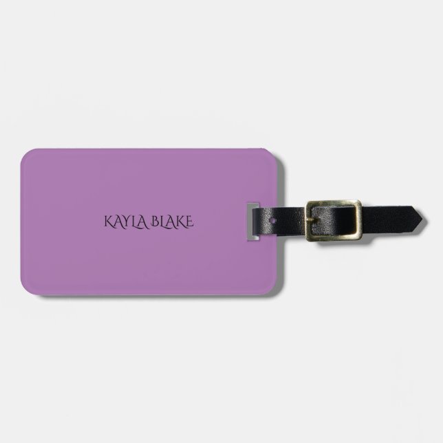 Luggage tag with personalized name. (Front Horizontal)
