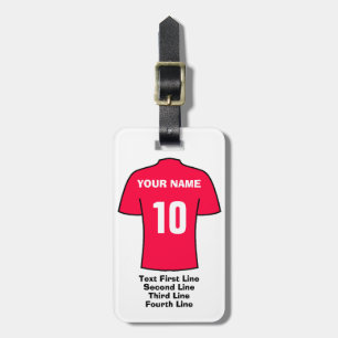 Luggage Tag - with Red soccer shirt