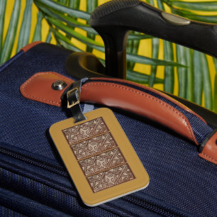 Luggage Tag with Unique Gold Design