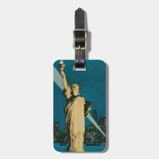Luggage Tag with Vintage Statue of Liberty Print