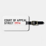 COURT OF APPEAL STREET  Luggage Tags