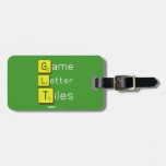 Game Letter Tiles  Luggage Tags