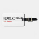 Gregory Myers Lane  Luggage Tags