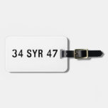 34 SYR 47  Luggage Tags