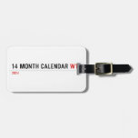 14 month calendar  Luggage Tags