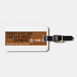 Geniet elke dag van een ander         dagmenu  Luggage Tags