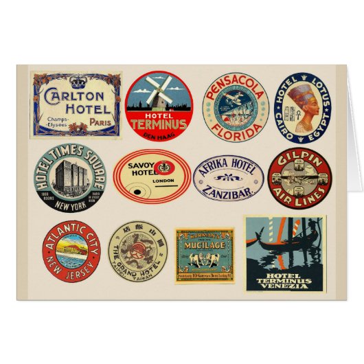 Luggage Travel Stickers Cards (Front Horizontal)