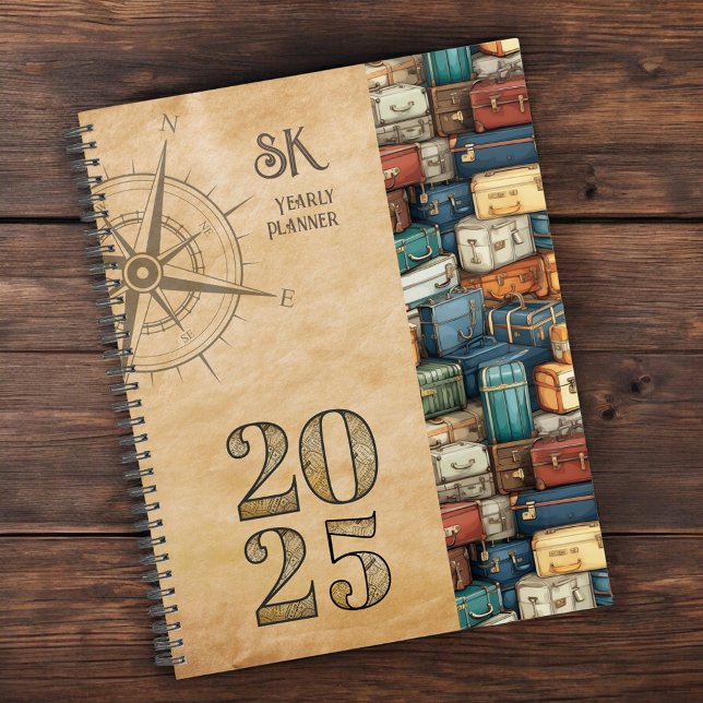 Luggage Travel Themed Hardcover Spiral Planner (Creator Uploaded)