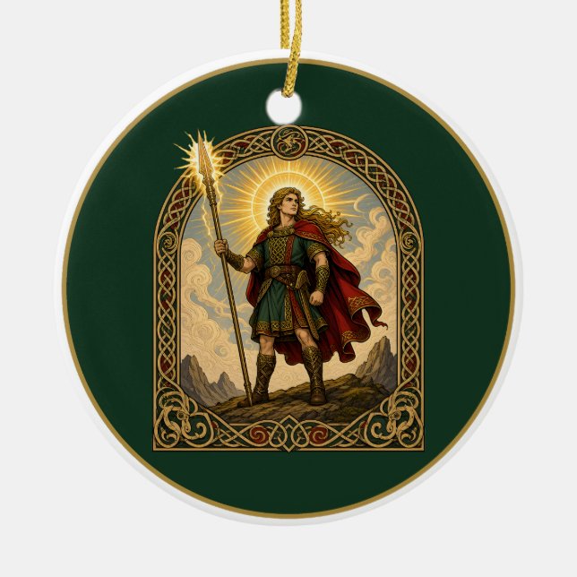 Lugh of the Long Arm Ceramic Ornament (Front)