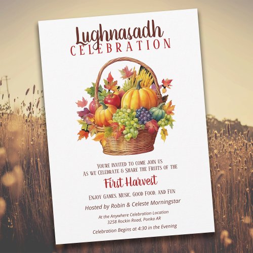 Lughnasadh Fall Party Harvest Basket Invitation