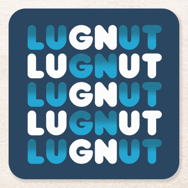Lugnut Donut Winter Paper Coaster NAVY (Front)