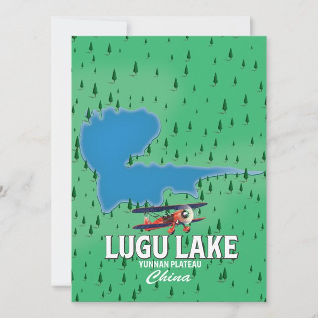 Lugu Lake, Yunnan plateau, China map (Front)