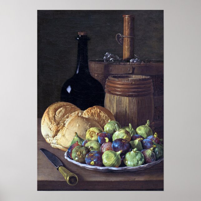 Luis Meléndez Still Life with Figs and Bread Poster (Front)