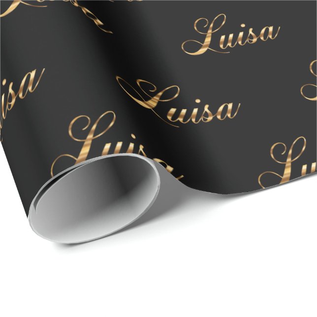 Luisa gold Design Lettering Gift Paper (Roll Corner)