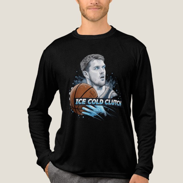 Luka Dončić Ice Cold Clutch T-Shirt: Basketball St Tri-Blend Shirt (Front)