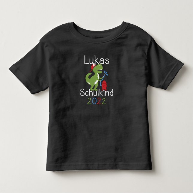 Lukas 2022 T-Rex Enrollment First Graders 2022 Toddler T-shirt (Front)