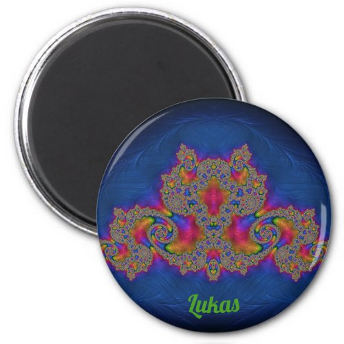 LUKAS  Blue Pink and Yellow Stunning Design Magnet
