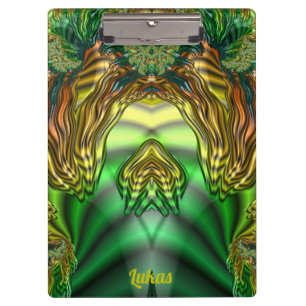 LUKAS ~ETHEREAL! Green, Orange, Black, Yellow Gray Clipboard