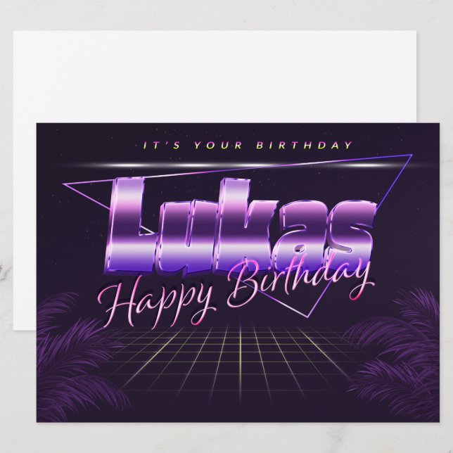 Luka's name first name pura retro card birthday (Front/Back)