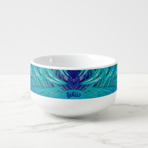 LUKAS ~ Wow! Purple Blue Aqua Cute Soup Mug