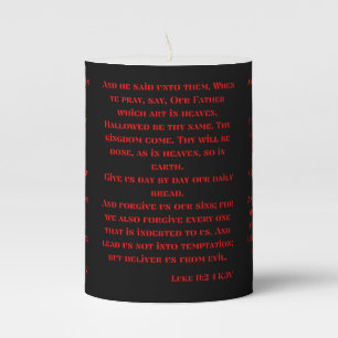 Luke 11:2-4 KJV Bible Scripture Pic Pillar Candle