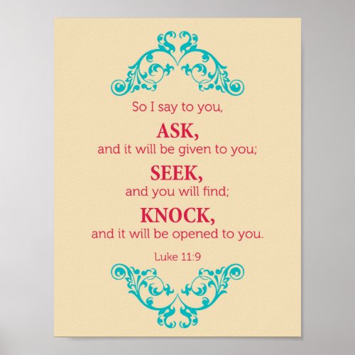 Luke 119 So I say to you Poster