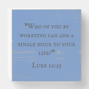 Luke 12:25 Worrying Wooden Box Sign