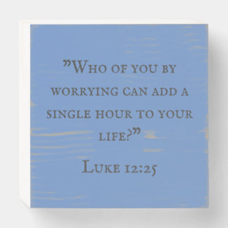 Luke 12:25 Worrying Wooden Box Sign
