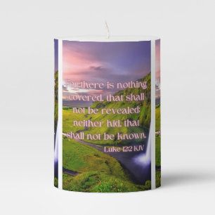 Luke 12:2 KJV Bible Verse Pic Pillar Candle