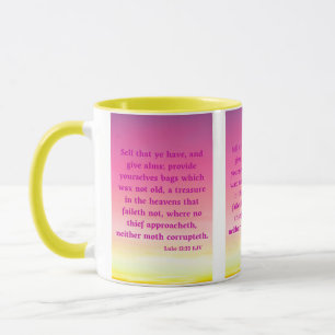 Luke 12:33 KJV Bible Scripture Pic Two-Tone Mug