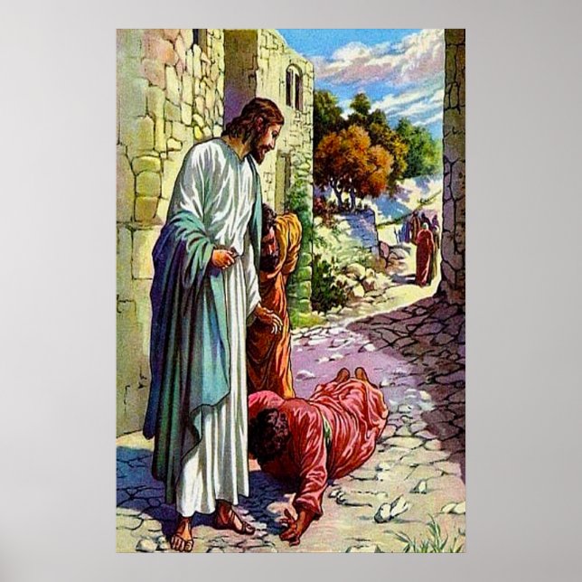 Luke 17:11-19 Ten Lepers Cleansed Poster (Front)