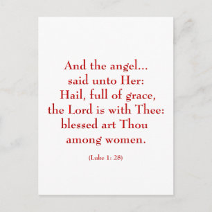Luke 1: 28 ( Hail Mary ) Postcard