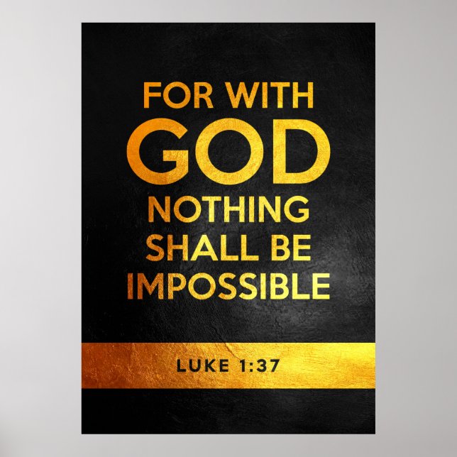 Luke 1:37 Bible Verse Poster (Front)