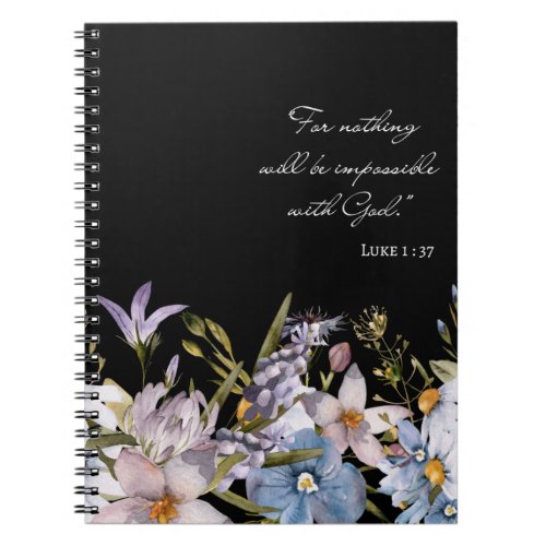 Luke 137 Bible Verse Wild Flowers Watercolor Art Notebook