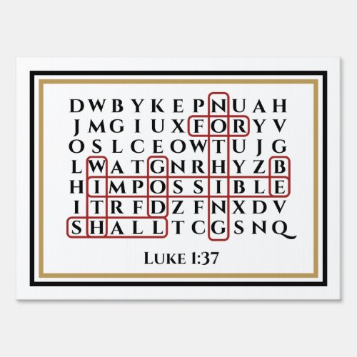 Luke 137 Christmas Word Search Bible Verse Sign