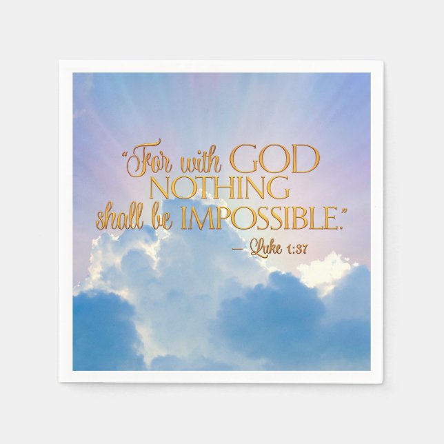 Luke 1:37 Custom Napkins (Front)