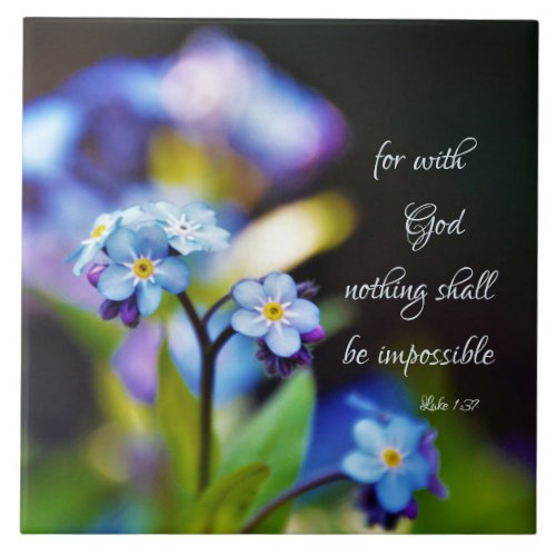 Luke 137 For with God nothing shall be impossible Ceramic Tile