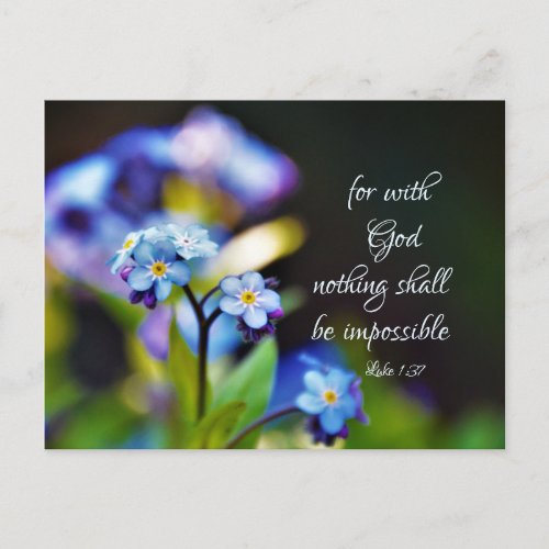 Luke 137 For with God nothing shall be impossible Postcard