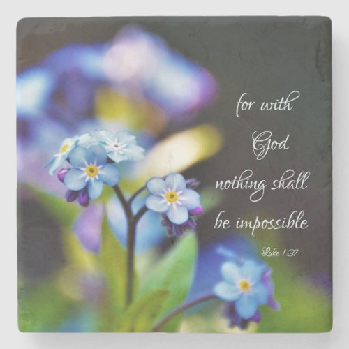 Luke 137 For with God nothing shall be impossible Stone Coaster