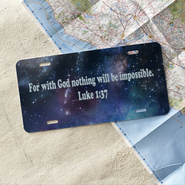 Luke 1:37 license plate (In Situ)