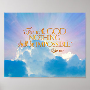 Luke 1:37 With God Nothing Impossible Canvas Print