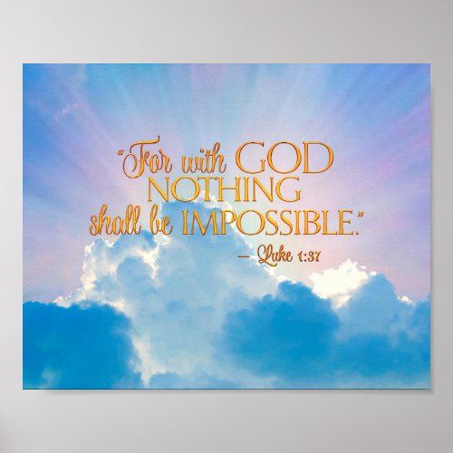 Luke 137 With God Nothing Impossible Canvas Print